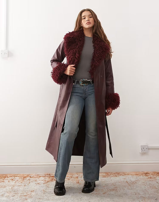 Coat Long Burgundy